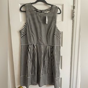 Black and cream striped dress 2X